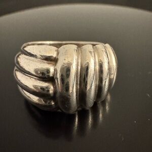 925 Sterling Silver Fluted Dome Ring